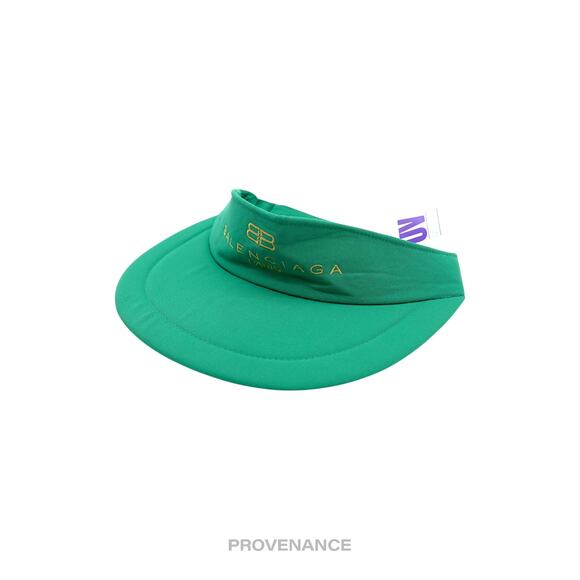 🔴 Balenciaga BB Logo Embroidered Visor - Green Vintage NOS - Picture 2 of 9